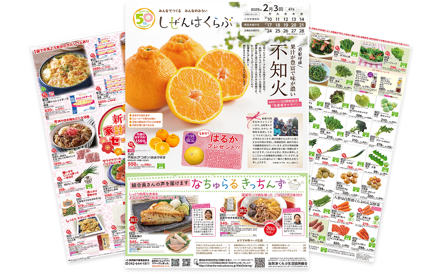 しぜんはくらぶカタログ　無農薬・着色料不使用・殺虫剤不使用